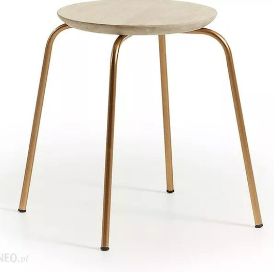 La Forma Taboret Nax Golden Metal Mango Wood