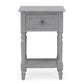 Lucy Cane 1 Drawer Bedside Table - Grey, 60x40x35x29.5cm