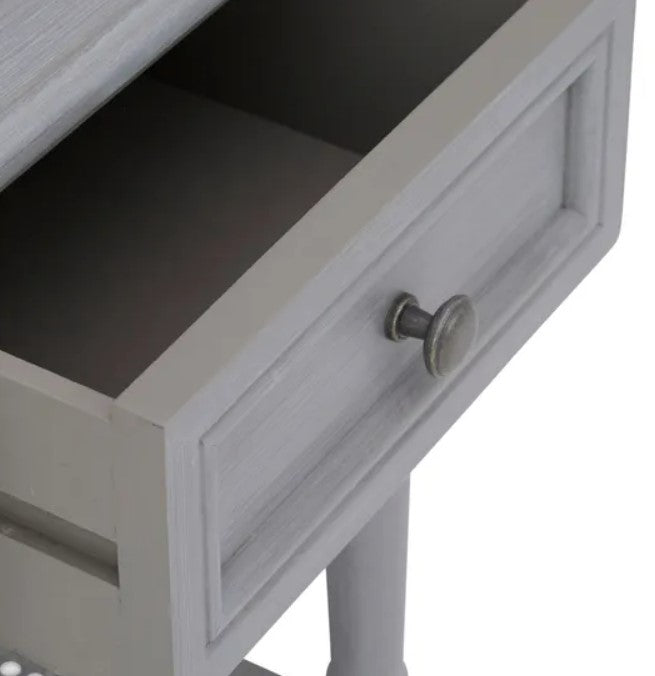 Lucy Cane 1 Drawer Bedside Table - Grey, 60x40x35x29.5cm