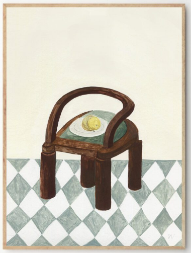 ISABELLE VANDEPLASSCHE Chair with Fruit, 30 x 40cm