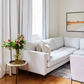 Large Double Corner Sofa in Ivory Weave, 84x270x270cm