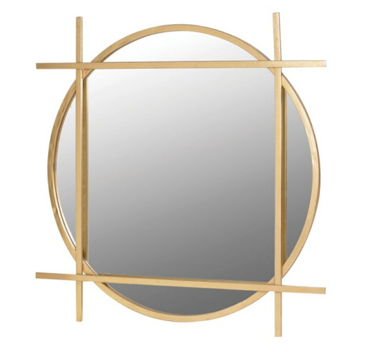 Gold Round Framed Mirror