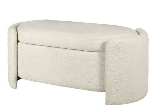 Cream Boucle Bedding Box, 48x110x55cm