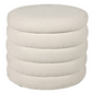 Cream Boucle Ribbed Storage Ottoman, 50x55cm