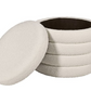 Cream Boucle Ribbed Storage Ottoman, 50x55cm