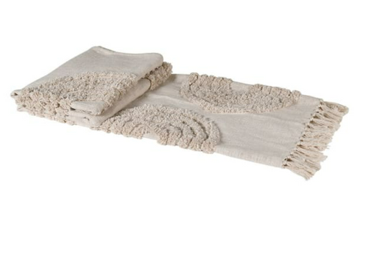 Natural Cotton Tufted Throw