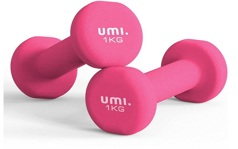 Amazon Brand - Umi - Neoprene Dumbbell Weights Home Gym Fitness Dumbbell Set 1Kg