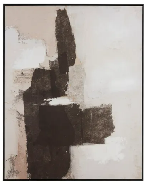 Monochrome Abstract Capped Canvas 80x100cm