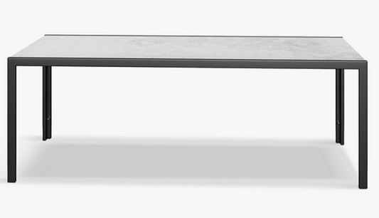 John Lewis Miami Ceramic-Effect Glass Top 8-Seat Garden Dining Table, Grey