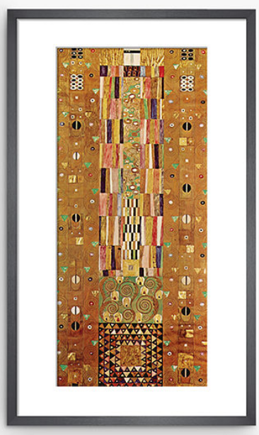 John Lewis Gustav Klimt - 'Knight Panel Stoclet Frieze' Framed Print & Mount, 70 x 40cm, Brown/Gold