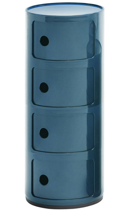 Storage Componibili plastic material blue 4 drawers - H 77 cm - Kartell