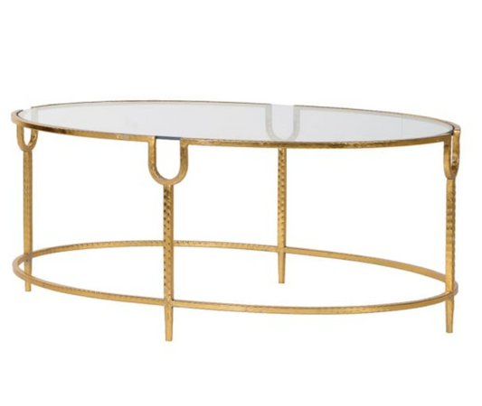 Large Dimple Glass Coffee Table, 43x64x101cm