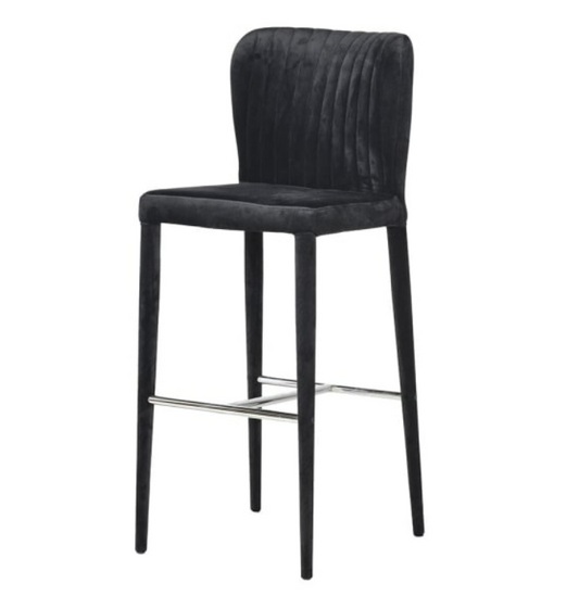 Black Velvet Bar Chair, 106x42x51cm