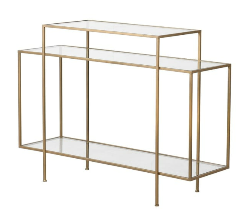 Glass Tiered Geometric Console Table