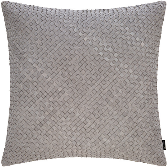 LUXE Leather Weave Cushion Cover - 50x50cm - Light Grey