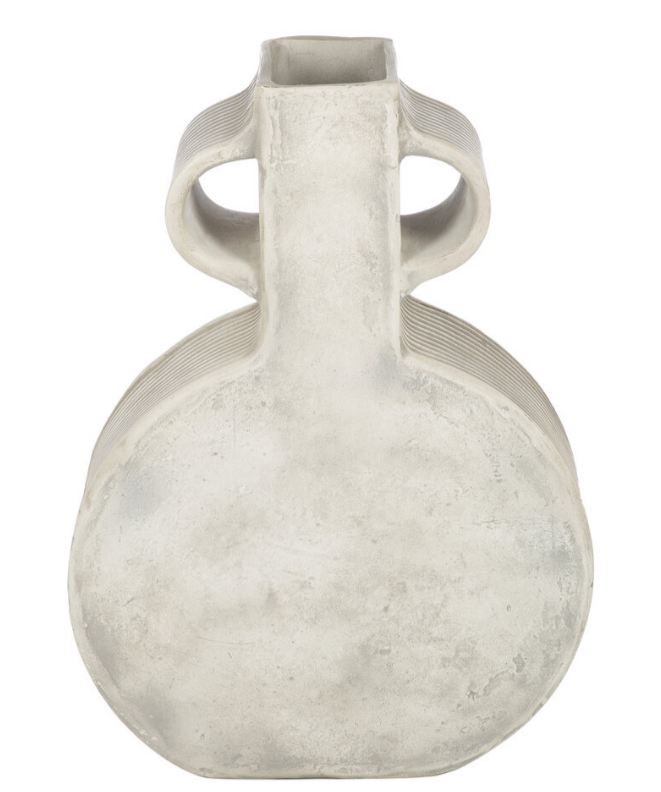 GLOBAL EXPLORER Round Faded White Wash Vase - Short