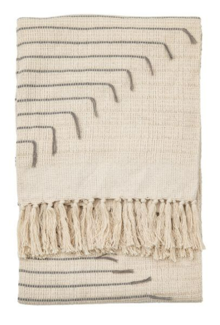 Grey Stripe Throw Natural