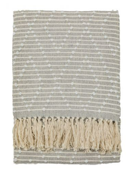 Diamond Woven Throw Grey