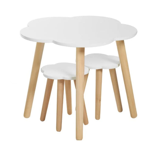 Kids 3 Piece Cloud Activity Table and Chair Set (Age 5-7)