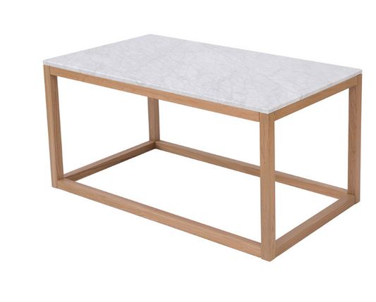 HARLOW COFFEE TABLE OAK-WHITE MARBLE TOP