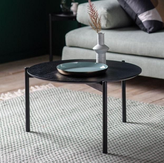Burley Coffee Table, Black, 70x70x40cm