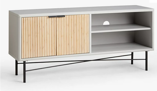 John Lewis ANYDAY Ridge TV Stand for TVs up to 32", Grey, 26x127x35cm