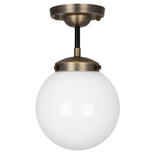 Alley ceiling lamp IP44 - Antique brass-white, 20x20x33cm