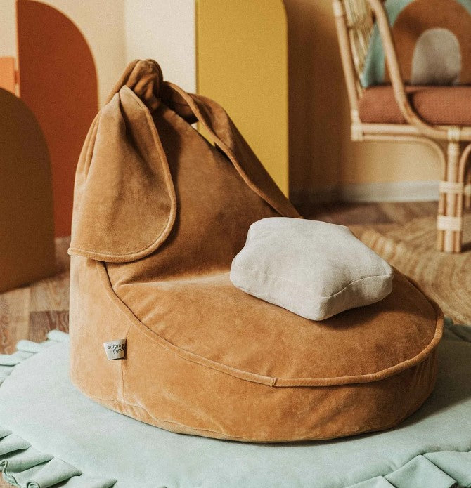 Velvet Caramel Bunny Beanbag, 75x60x60cm