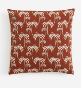 Patterned cushion cover, Rust brown/Palm trees, 50x50