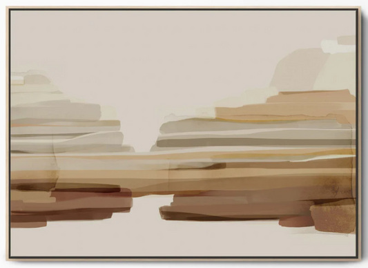 Ready To Rock Abstract Canvas Art , Large / Natural, 75x105cm