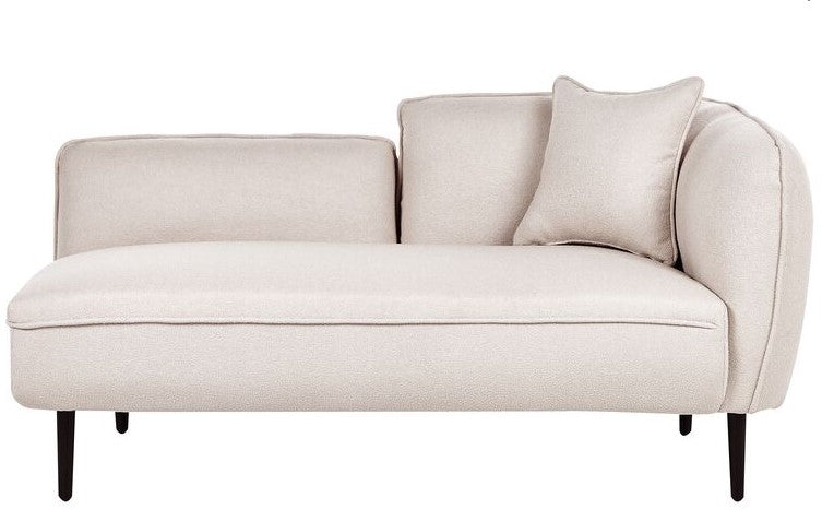 Right Hand Boucle Chaise Lounge Light Beige CHEVANNES