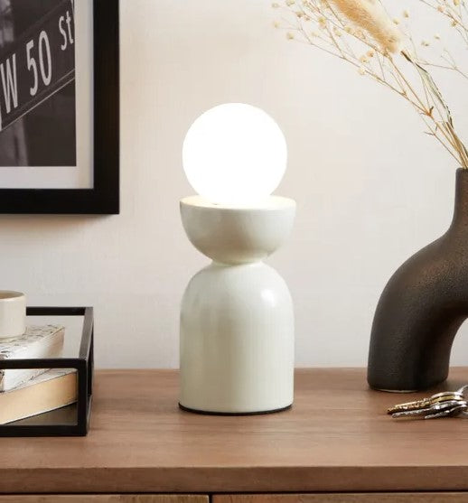 Elements Lunebar Table Lamp, White Sand