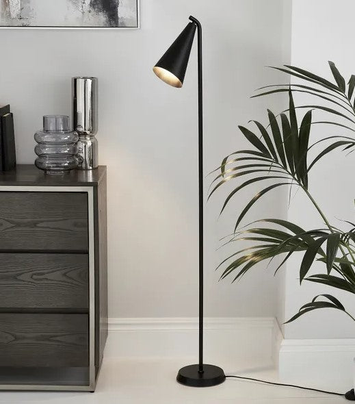 Cone Floor Lamp, Black, 140x20cm