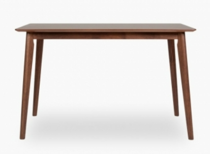 Milton 4 Seat Rectangle Dining Table, Walnut, 76x120x75cm