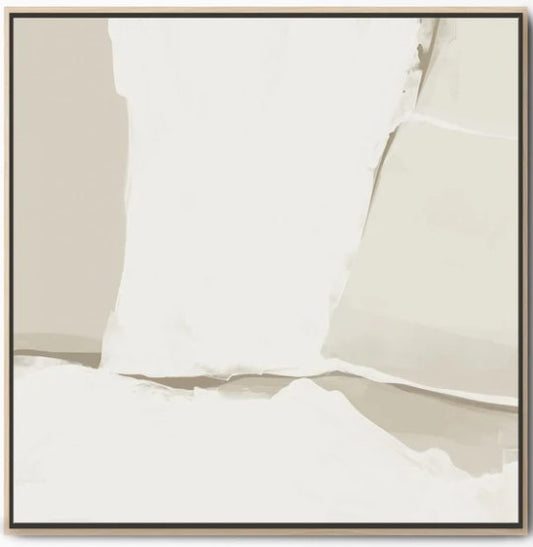 Drift Off Abstract Canvas Art - 61x61cm / 24x24" / Natural