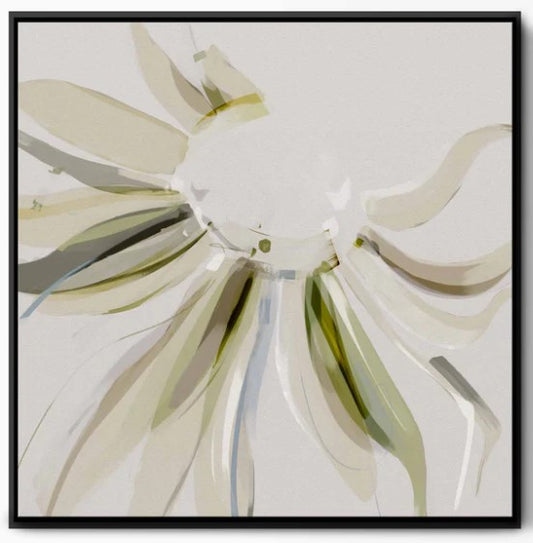 Float On Abstract Floral Canvas Art - 85x85 / Black