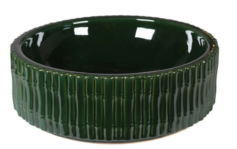 Green Bamboo Effect Ceramic Bowl