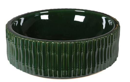 Green Bamboo Effect Ceramic Bowl