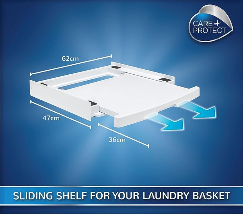 Stacking Kit with Sliding Shelf for Washing Machine Depth 47-62 cm