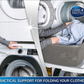 Stacking Kit with Sliding Shelf for Washing Machine Depth 47-62 cm