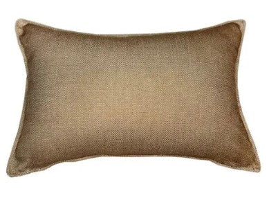 Faux Linen Taupe Cushion with Flange, 30x45