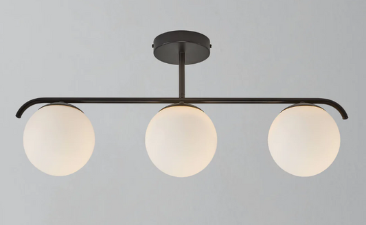 Grant 3 Light Semi-flush Ceiling Light, Black, 29.23x14.5x69.3cm
