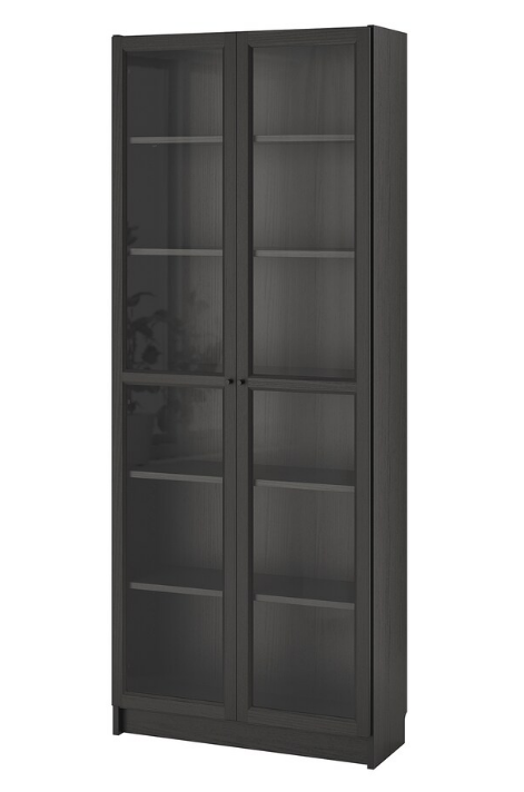 BILLY / OXBERG Bookcase, black-brown, 80x30x202 cm