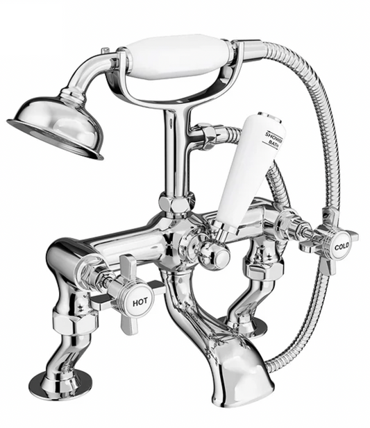 Regent Traditional 3/4" Cranked Bath Shower Mixer - Chrome