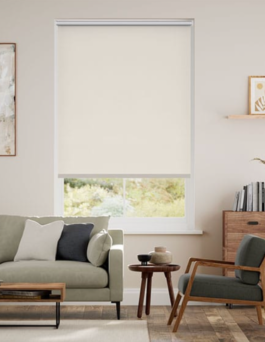 Chromium Thermal Blackout Putty Roller Blind - W116xD72cm