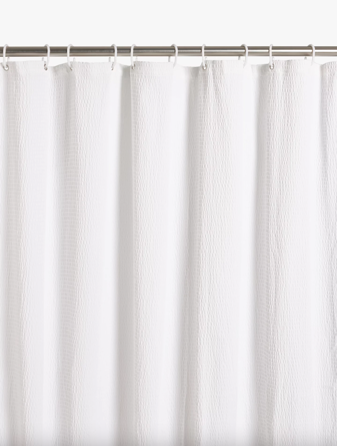 John Lewis Textured Seersucker Recycled Polyester Shower Curtain, White
