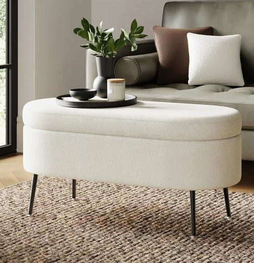 Evie Boucle Storage Ottoman