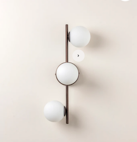 Coro - 3 light bronze and opal ceiling / wall, 45x21x18cm