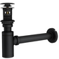Arezzo Round Matt Black Click Clack Basin Waste + Bottle Trap Pack
