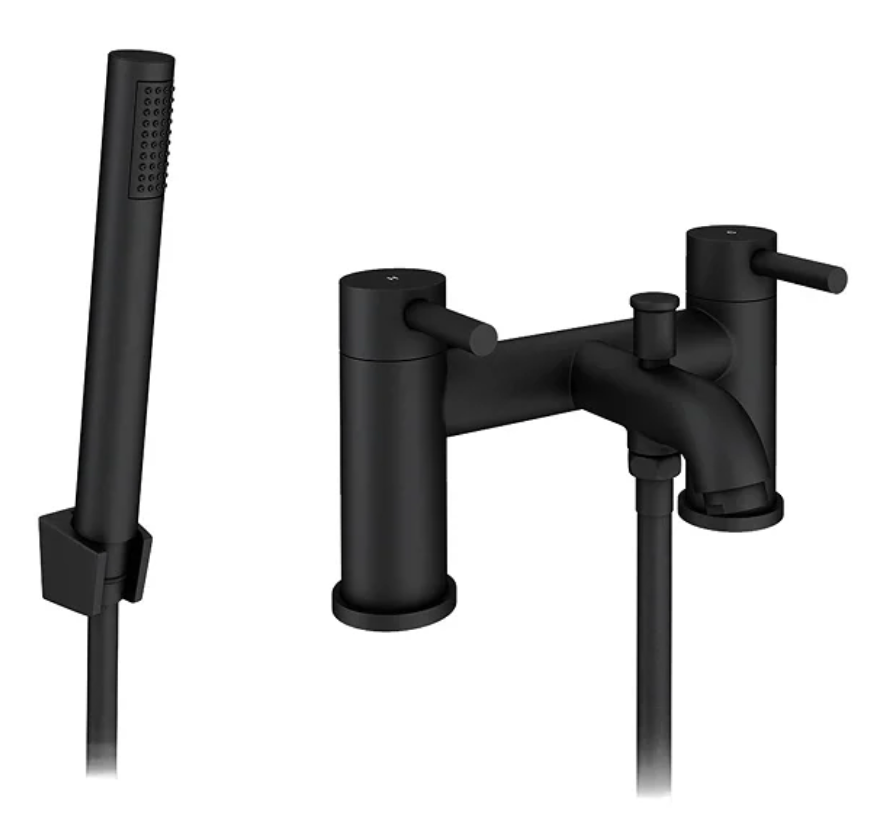 Arezzo Round Bath/Shower Mixer incl. Shower Kit Matt Black